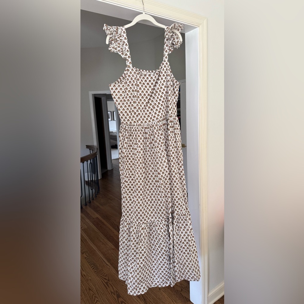Daughters of India Block Print Ruffle cap sleeve Summer Dress